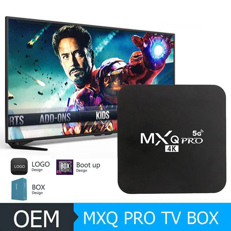 MXQ PRO 4K Android 11 Smart TV Box con control remoto de TV Android TV Box  con 2.4G 5G Dual Band WiFi Quadcore Procesador Home Media Player con