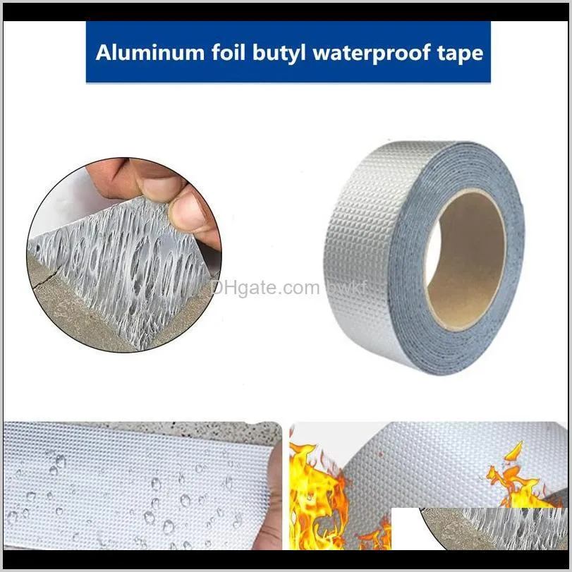 aluminum foil butyl rubber tape self adhesive high temperature resistance waterproof for roof pipe repair home renovation tools