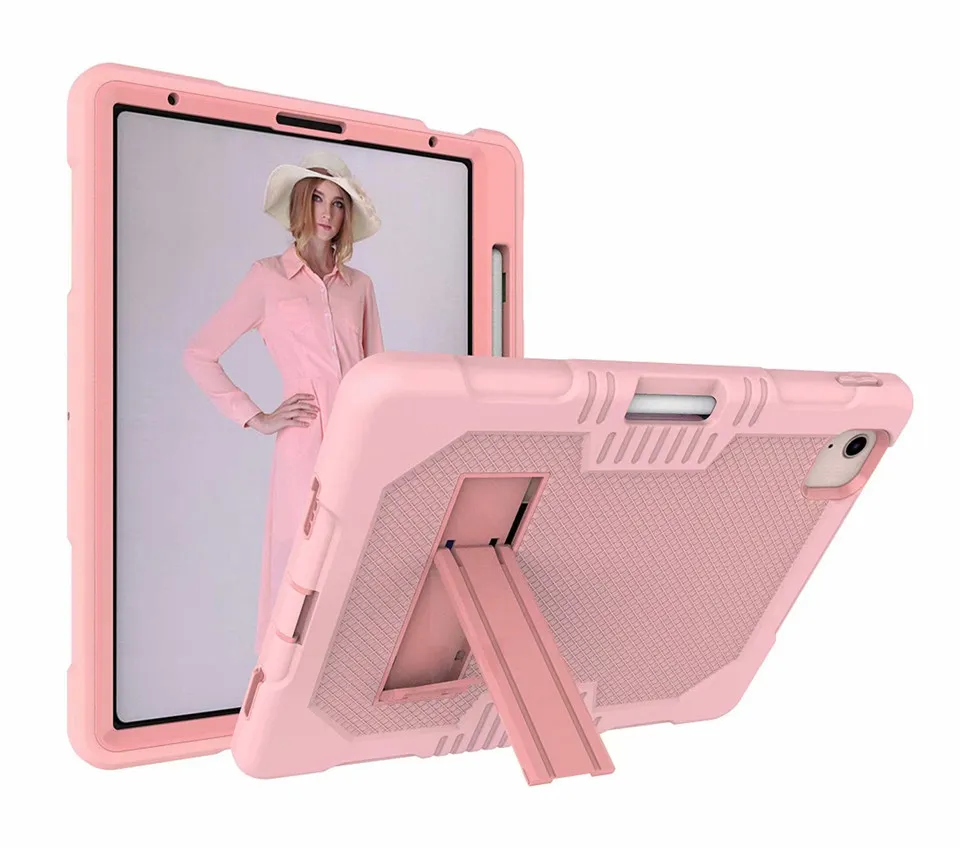 Custodia tablet 3 in 1 per iPad mini 4 5 6 samsung T290 T220 T225 T307 copertura portatile in silicone antiurto con cavalletto per PC