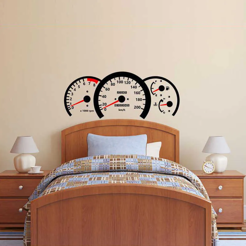 Car Speedometer Wall Decal - Racing Vinyl Sticker for Boy's Room ...