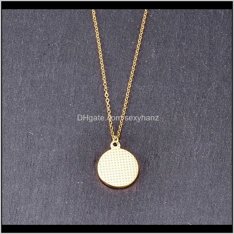 simple letter love necklace round pendant gold color fashion titanium steel woman jewelry gift never fade necklaces