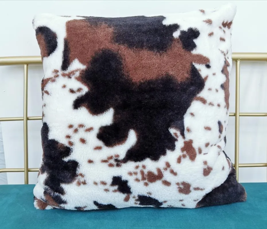Federa per cuscino Fodere per copriletto Pelle di mucca Cuscino decorativo per la casa in velluto a coste stampato per divano letto Divano per auto Federa in peluche