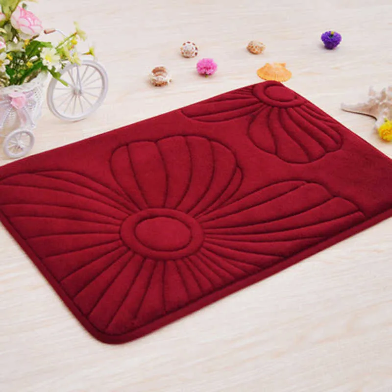 Banheiro Tapete Coral Fleece Memória Espuma Banheira Esteira Padrão Banheiro Horizontal Tapete Tapete Não-Slip Bath Mat 40x60cm 1 Pc 210622