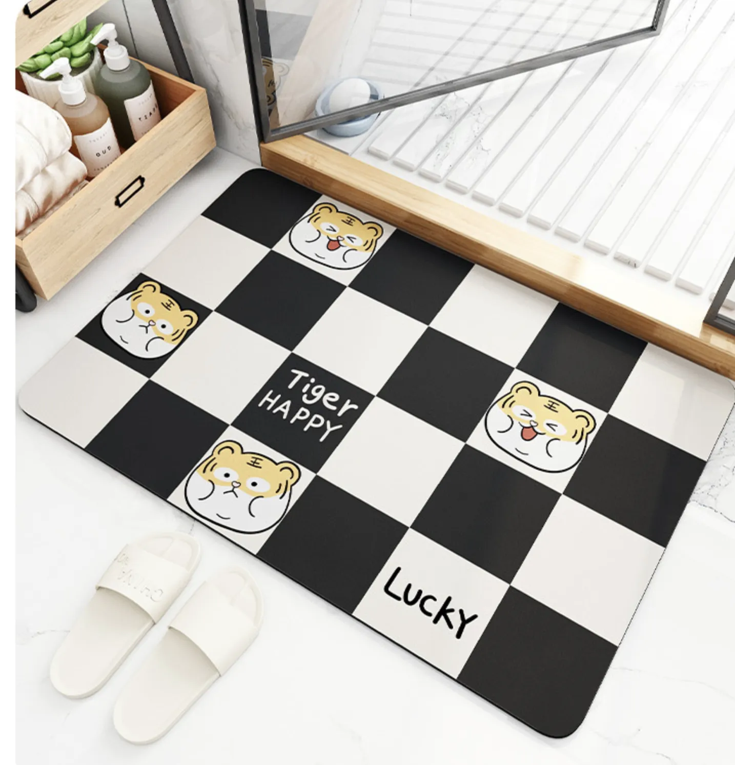 Ковры Panda Tiger Carpet Rugs Hundside Декоративные Пол Коврик Для Семья Спальня Животные Печать Домохозяйственные Штафные Штафные Густые Коврики Стул Коврик