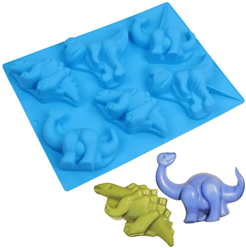 Cartoon Dinosaur Silicone Baking Tray Moulds Muffin Pan Bakeware Maker for Gummies Muffin Jelly Chocolate Pudding Mousse Soap 1222269