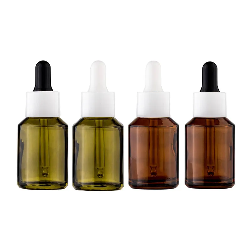 Liquide d'aromathérapie en verre ambré, compte-gouttes de 30ml, pour huiles essentielles, bouteilles rechargeables avec Pipette