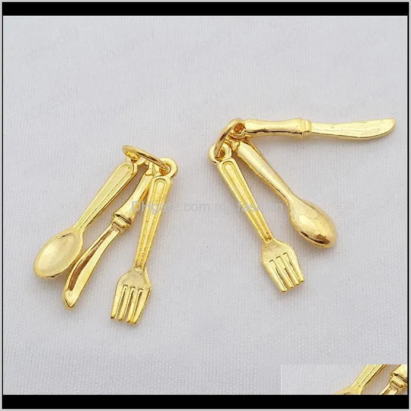 wholesale sets antique silver plated zinc alloy combination charms knife fork spoon diy jewelry findings 1383