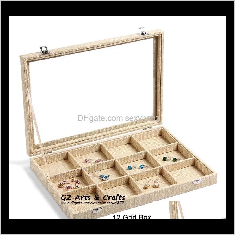 large linen jewelry box earrings necklaces bracelets ring jewelry display box jewelry tray jewelry organizer storage stand holder