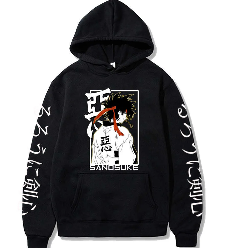 Rurouni Kenshin Långärmad Casual Loose Print Anime Unisex Hoodie Y0727