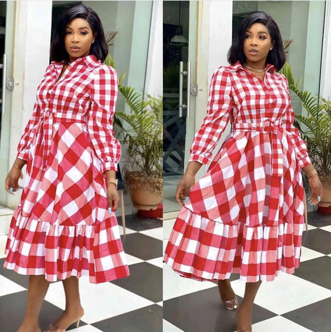Long clearance tartan dress