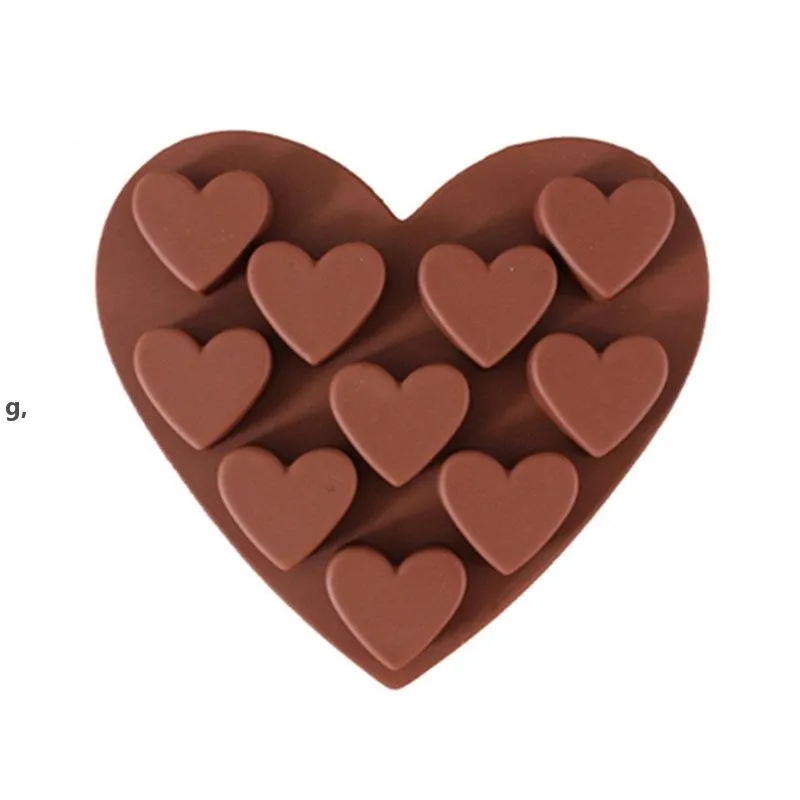 Bakken Moulds10 Zelfs Silicon Bakken Gerechten Chocolade Mold Hartvorm Engelse Letters DIY Cakevorm Love Ice Tray Jelly Soft Candy RRD13417