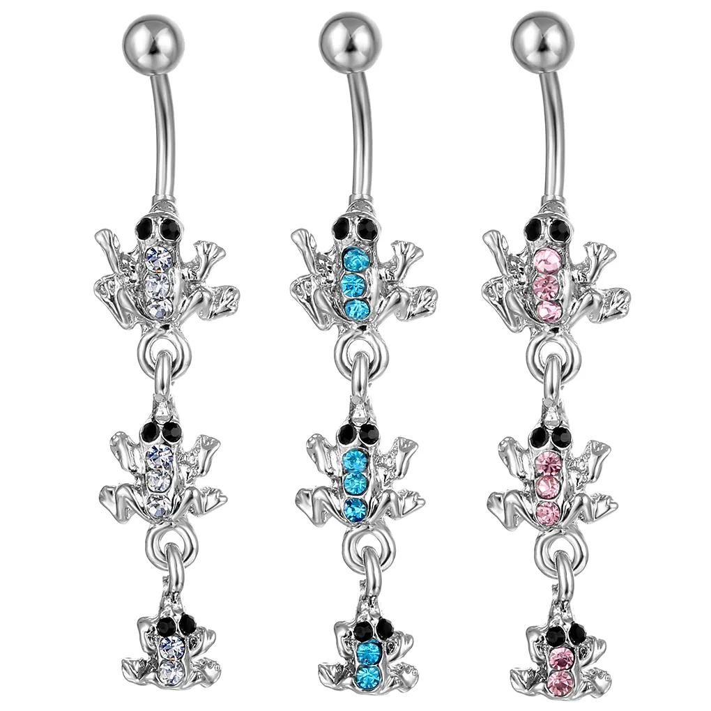 YYJFF D0019 Frogs Belly Navel Button Ring Mix Colors