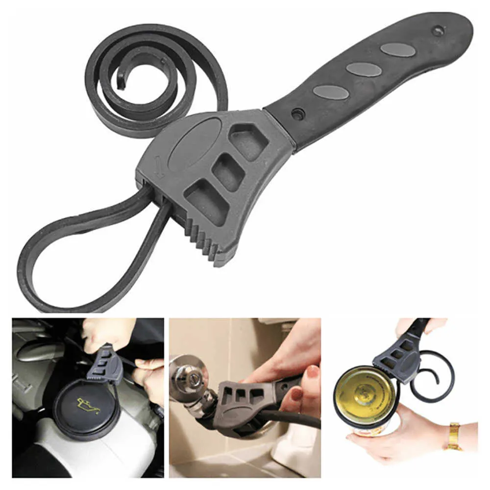 Universal 500 mm Multitool-Schraubenschlüssel, Gummiband für jede Form, Öffner-Werkzeug, schwarzer Gürtelschlüssel, Auto-Reparatur, Karosserie-Werkzeuge