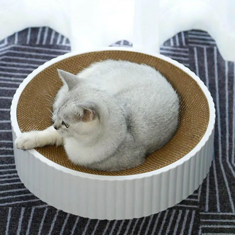 猫のおもちゃのスクラッチボードネストラウンドシェイプスクレーパーグラインドペットネイルグラインダー波形紙ベッド