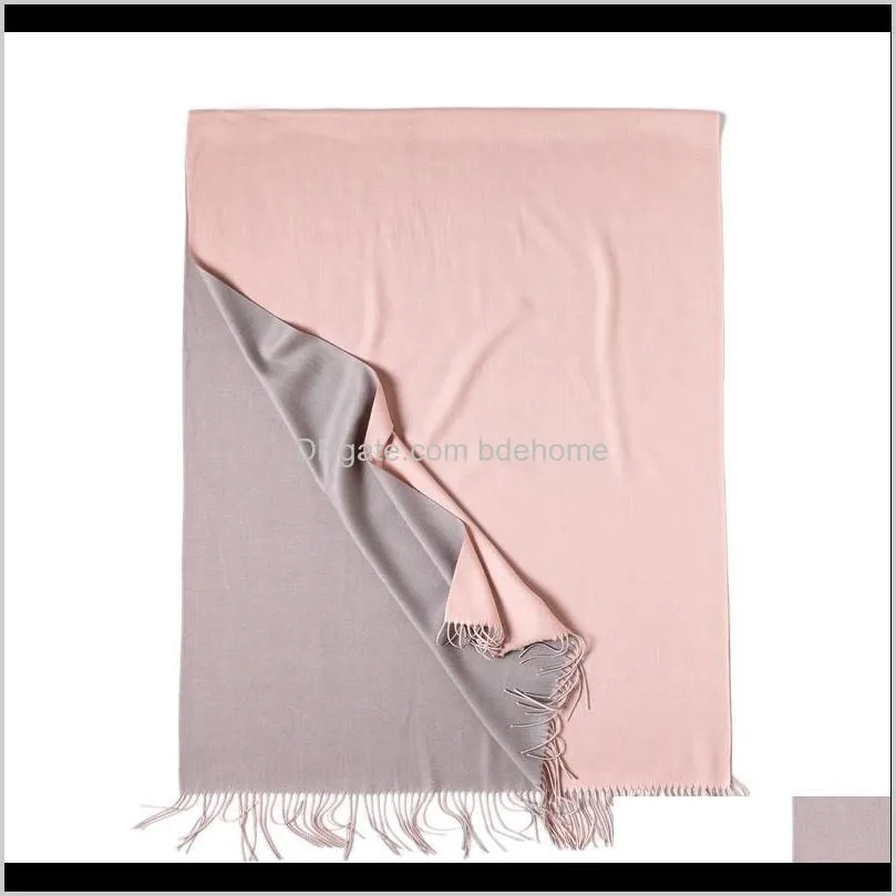 hot 2020 winter double side women`s scarves fashion warm and soft cashmere scarf lady shawls pashmina foulard tassel cx200728