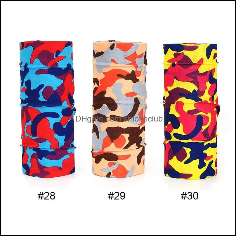 Camouflage Style Bandanna Headwear Scarf Wrap Cool Neck Gaiters Yoga Magic Scarf Fishing Sun Mask Collars Muffler Scarf Face Mask