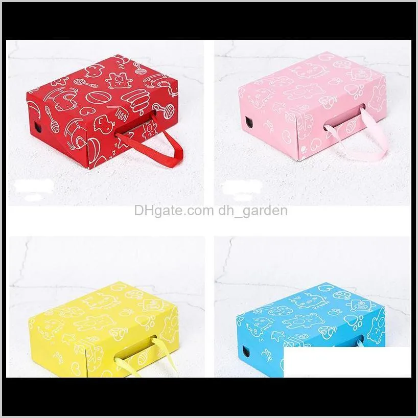 Boxes Packing Office School Business & Industrial Drop Delivery 2021 200Pcs Environmentally Friendly Kraft Paper Gift Cartoon Colorful Carton
