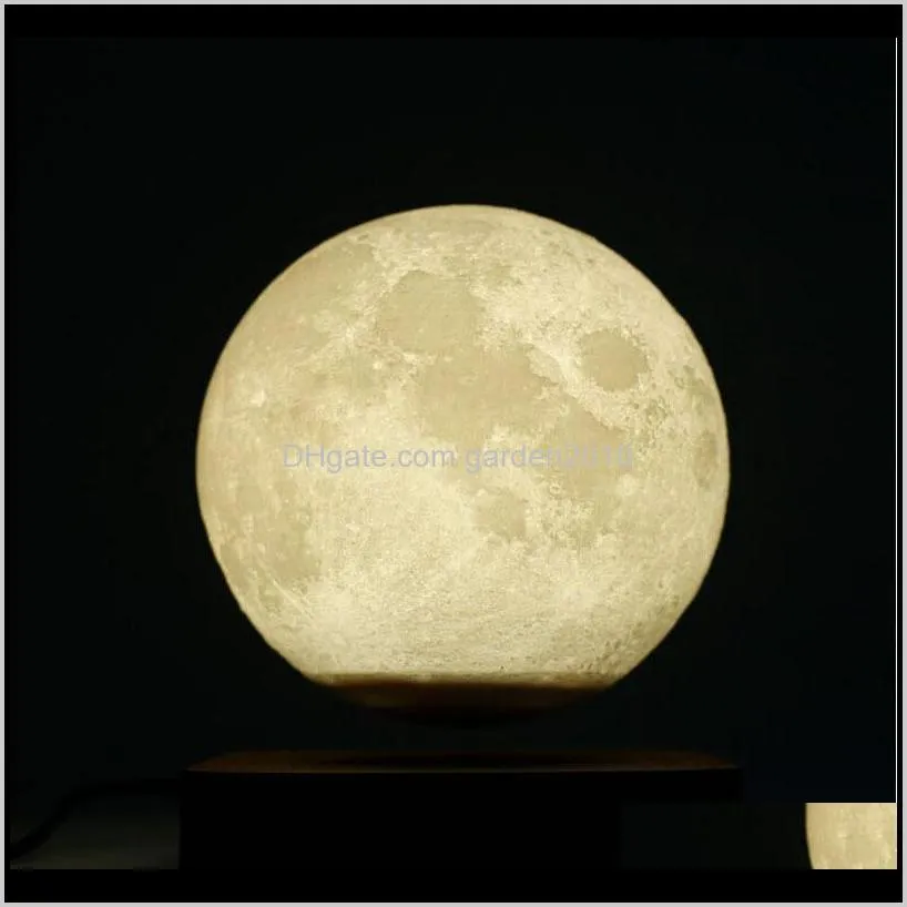 new design creative 3d magnetic levitation moon lamp night light rotating led moon floating lamp home decoration holiday 201028