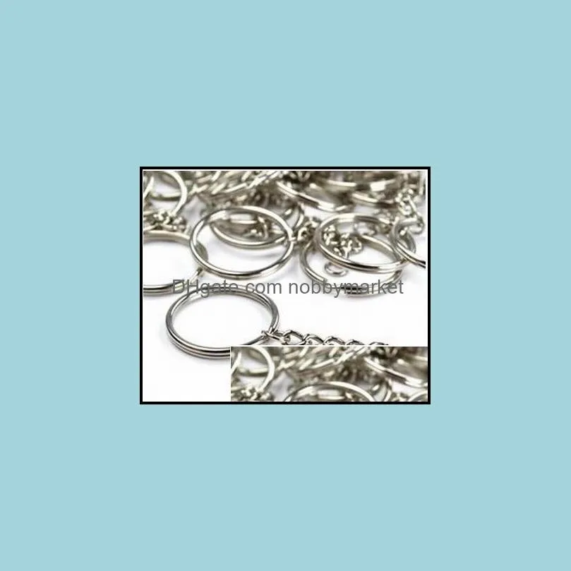 Free Shipping 30 Pieces/Lot New Silver 25mm Split Key Chains & Key Rings 53mm (2 1/8