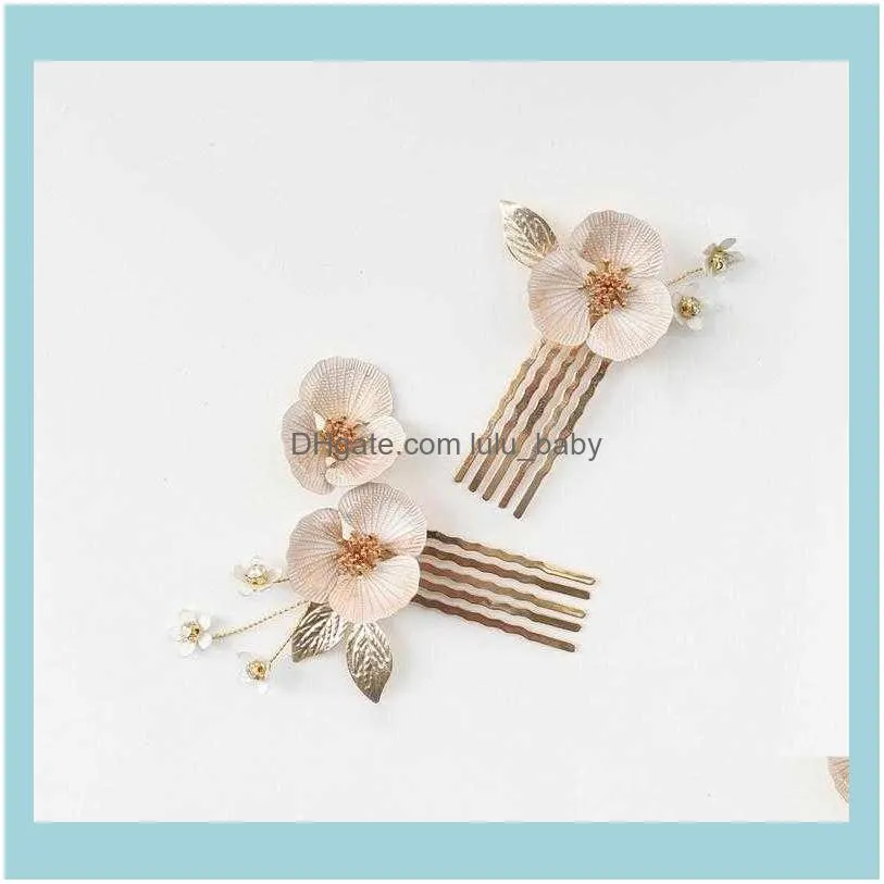 Wedding Accessories Flower Hairpins Rhiestones Crystal Head pieces For Bridesmaids Women Brides Hair Pins Clips Bridal Jewelry