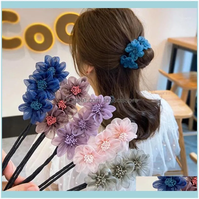 Maker Aessories & Tools Productshigh Quality Anti-Slip Lazy Flower Hairpin Elegant Head Hair Device Ball For Women Wedding Headdress Bun Mak