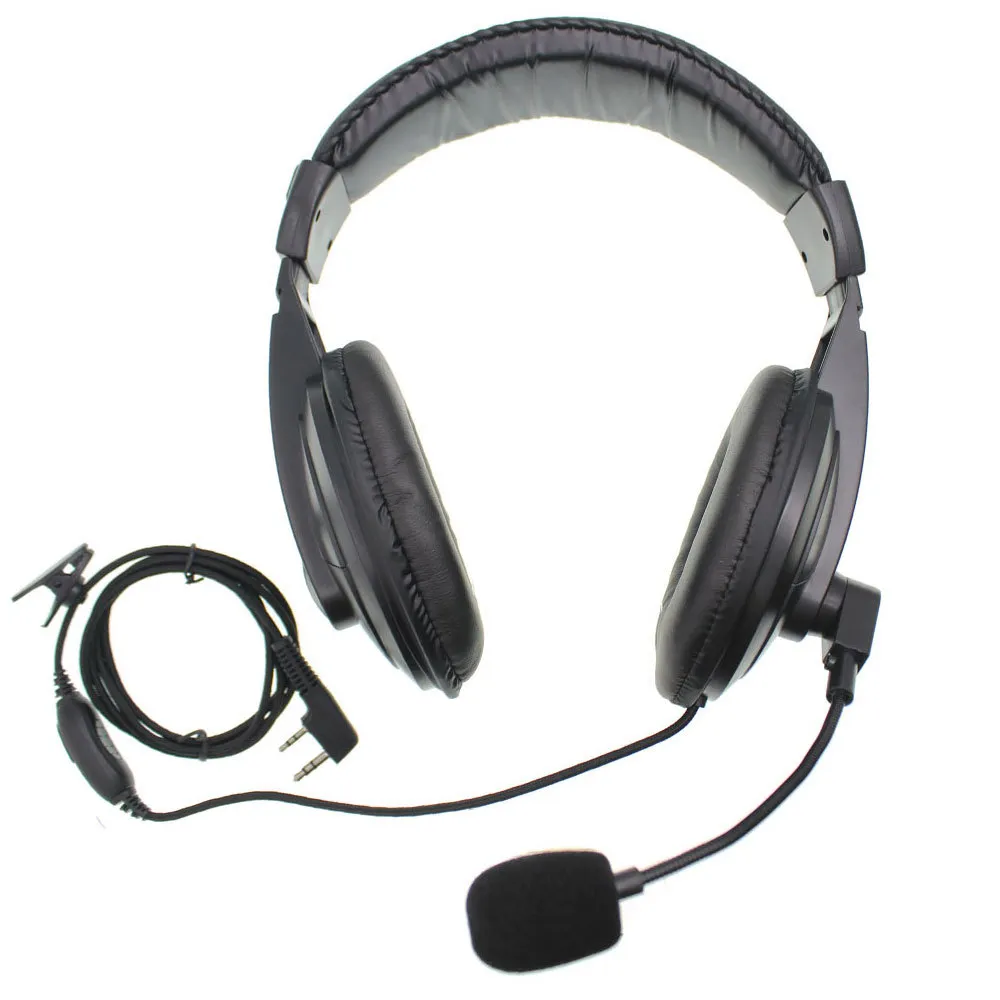 Avbokning av brus headset för Baofeng UV5R UV-82 WALKIE TALKIE PTT VOX Radio i två sinnen Earphone 2 Pins K Plug BF-888S KDC1