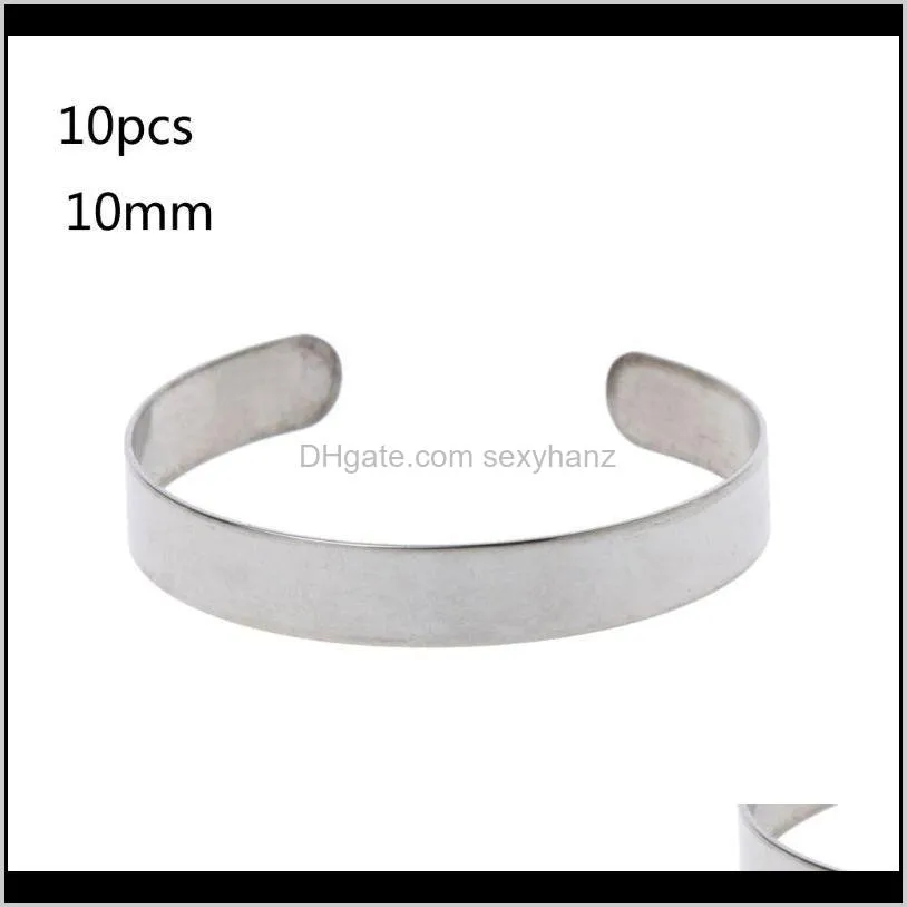 10pcs titanium blank stamping bracelet diy leather cuff bangles jewelry making