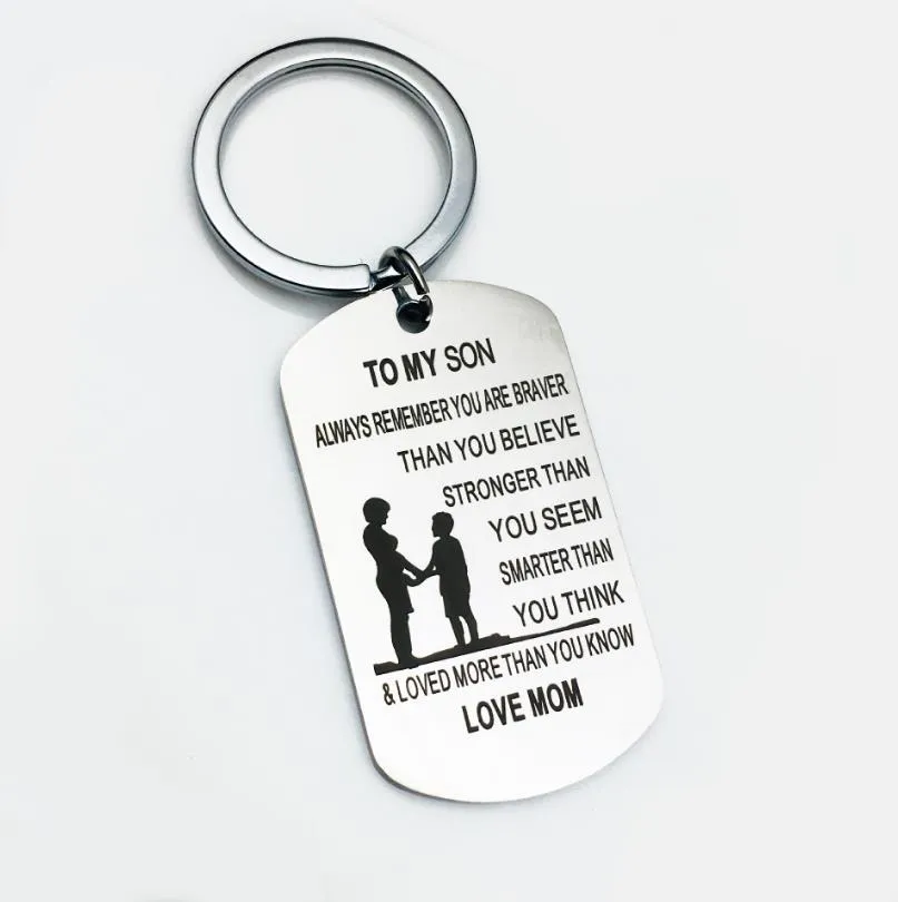 Personalisierter mentaler Schlüsselanhänger „To My Son Always Remember You Are Brave Love Mom“-Abschlussgeschenk