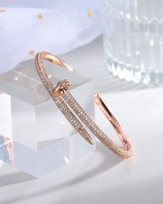 Donia Jewelry Luxury Bangle Nail Bracelet 과장된 티타늄 강철 미세한 지르콘 지르콘 선물 유럽 및 미국 패션 디자이너 선물 AAA