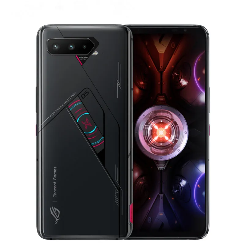 원래 ASUS ROG 5S PRO 5G 휴대 전화 게임 18GB RAM 512GB ROM Snapdragon 888+ Octa Core Android 6.78 "전체 화면 지문 ID 64.0MP HDR NFC 6000mAh 스마트 휴대 전화