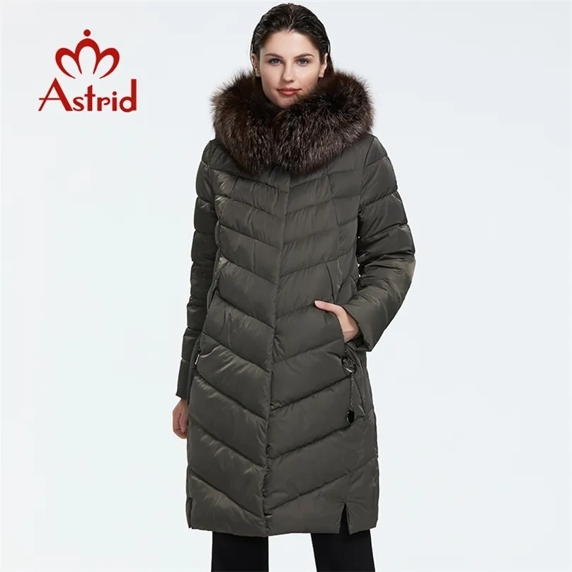 Astrid Winter Ankomst Down Jacket Kvinnor med päls krage Lös kläder Ytterkläder Kvalitet Vinterrock FR-2160 211018