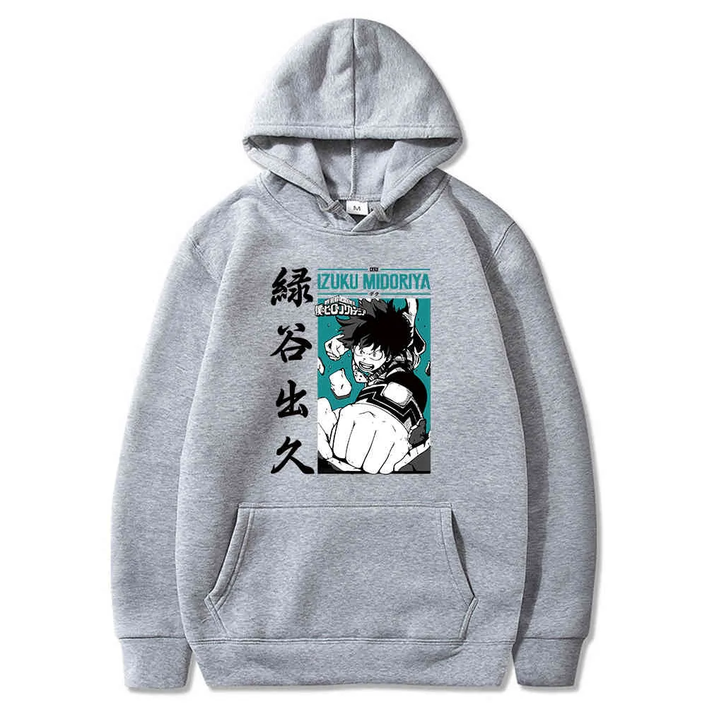 Anime My Hero Academia Hoodie Men Boku No Hero Academia Cartoon HoodieFunny Deku Graphic Hoodie Tops Y0319