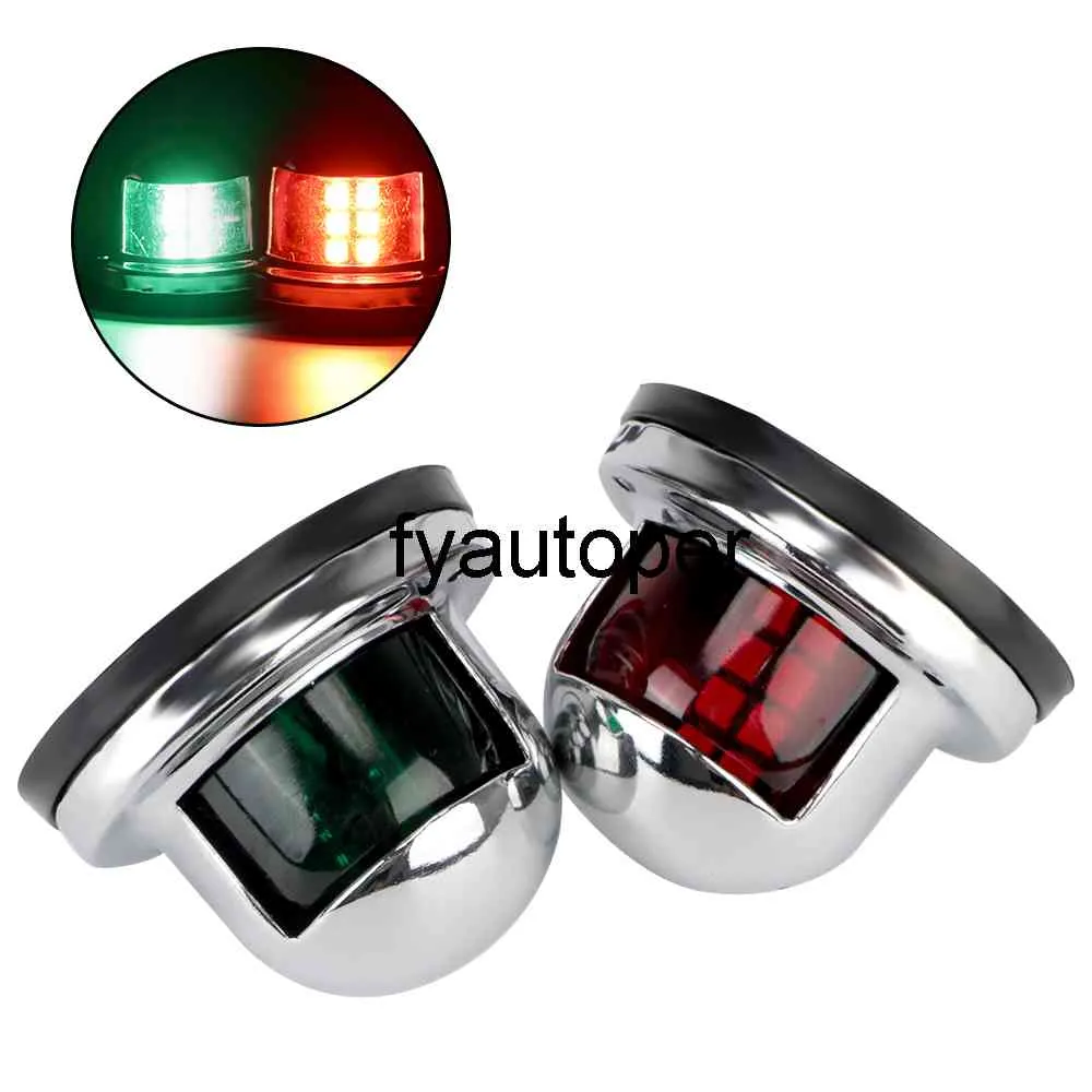 2pcs for Marine Yacht Stainless Steel Red Green car LED Navigation Lights Sailing Lamp Warning Signal Light Waterproof