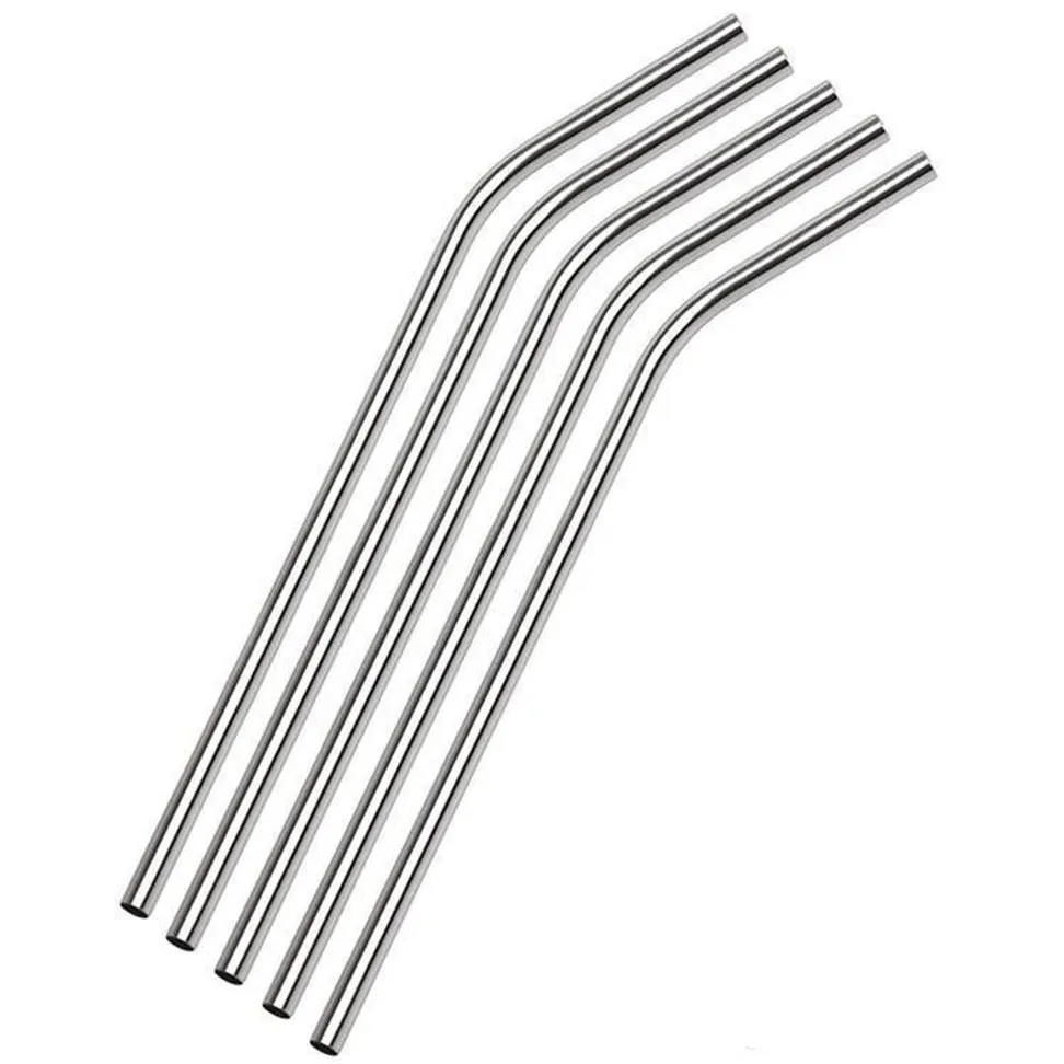 DHL Frakt 100st / Många Rostfritt Stål Straw Steel Dricksstrålar 8,5 "Återanvändbar Eco Metal Drinking Straw Bar Drycker Party Stag X29