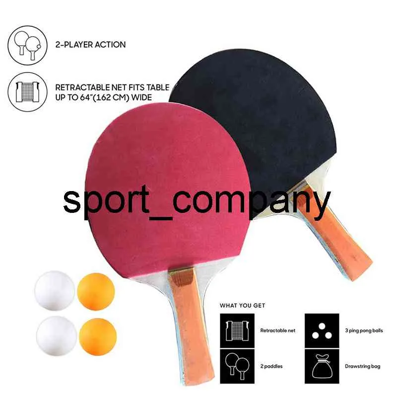 Новый 2pcs Table Tennis Lats Set Ping Pong Pong Pogn Pagem Racket с выдвижным пост -плечевым сумкой 4 тренировочные шарики1931
