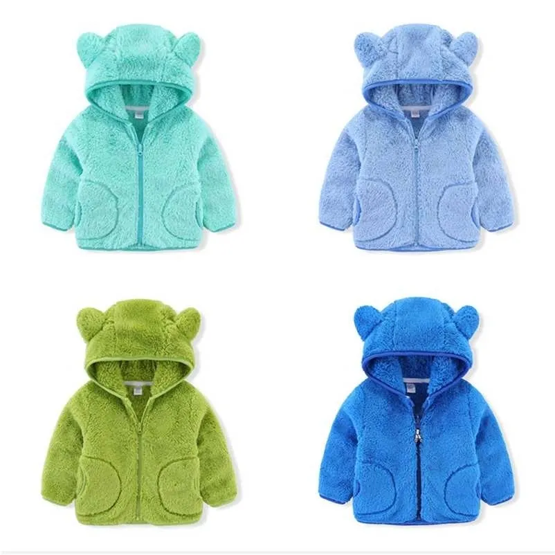 Jumping Metrów Przyjazd Jesień Wiosna Polar Chłopcy Dziewczyny Bluzy Kolorowe Kurtki Baby Zipper Cute Coats Kids Długi Rękaw 211204