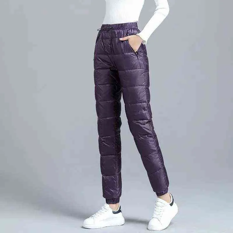 Womens Trendy Warm Puffer Cotton Beam Feet Pants Elegant Thicken Elastic  Waist Purple Trousers Women With High Waterproof Technology 211124 From  Mu01, $16.73