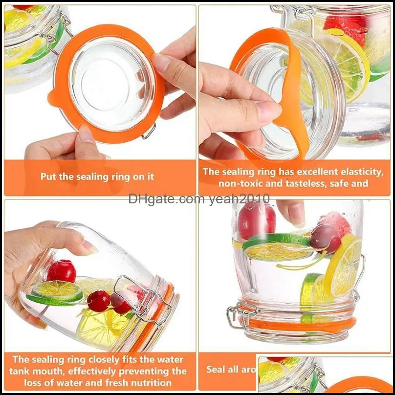 Kitchen Storage & Organization Silicone Replace Gasket Airtight Seals Rings Leak-Proof Canning Fitting For Glass Clip Top Jars