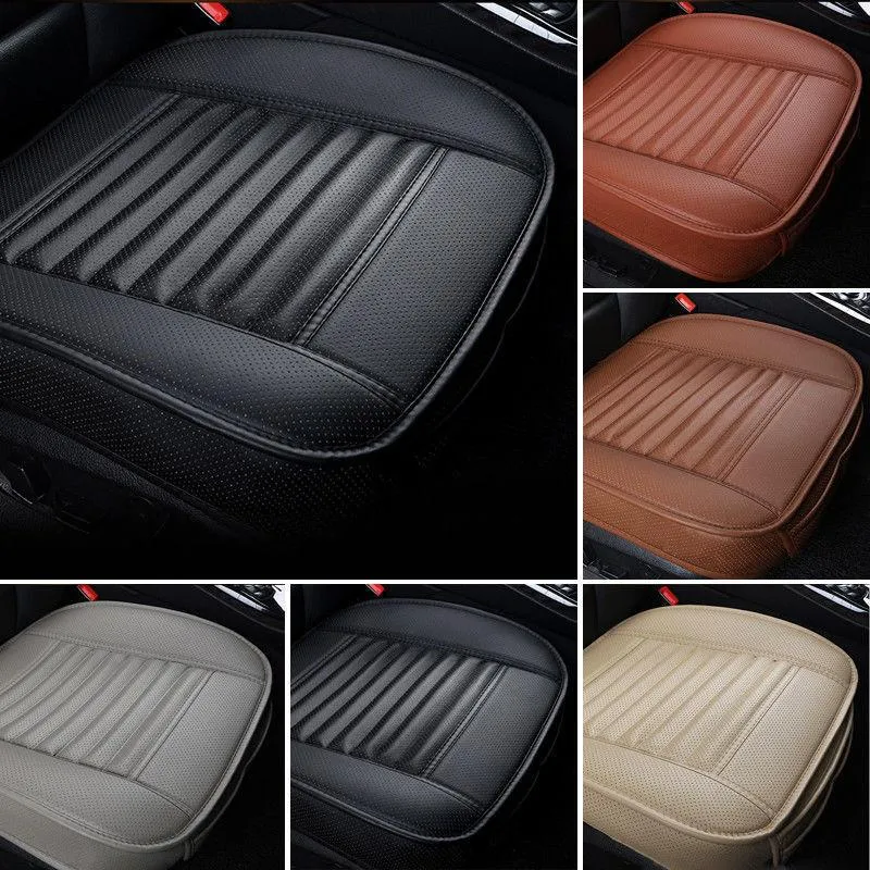 Car Seat Covers KBKMCY PU Leather Cover Front Rear Cushion Non Slide Auto Protector Mat Pad Universal Fit Truck Suv Van Protection