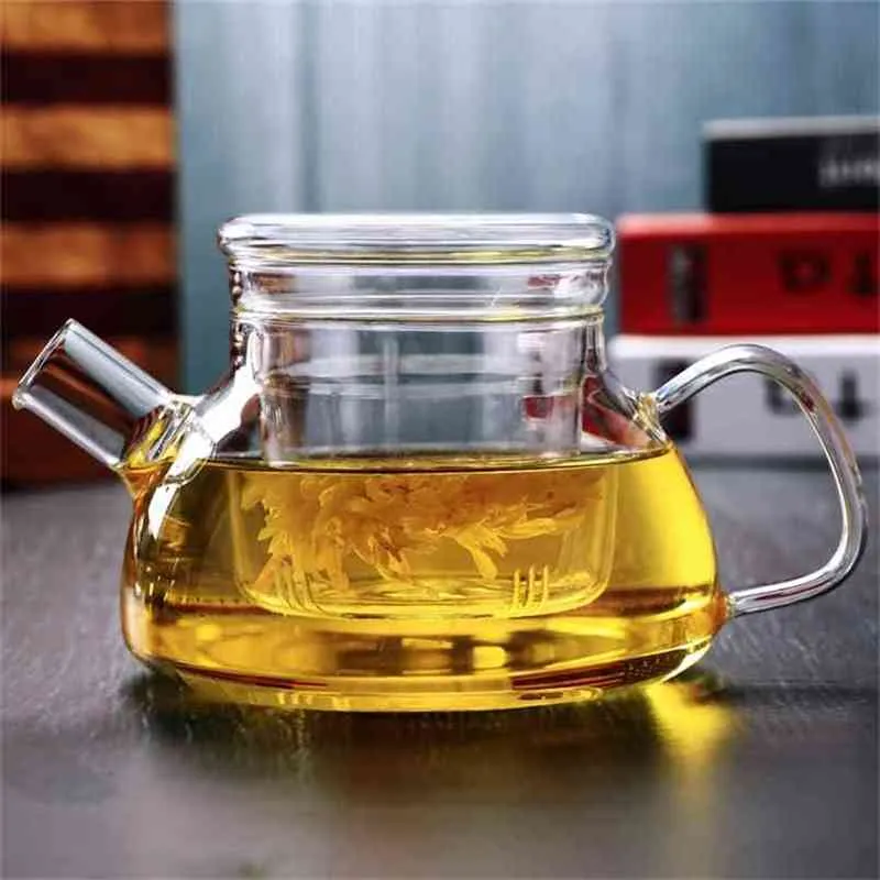 700ml Handmade Heat - odporne na ciepło szkło borokrzemianowe grube filtr herbaty filtr chiński kubek kungfu puchar po południu akcesoria 210621