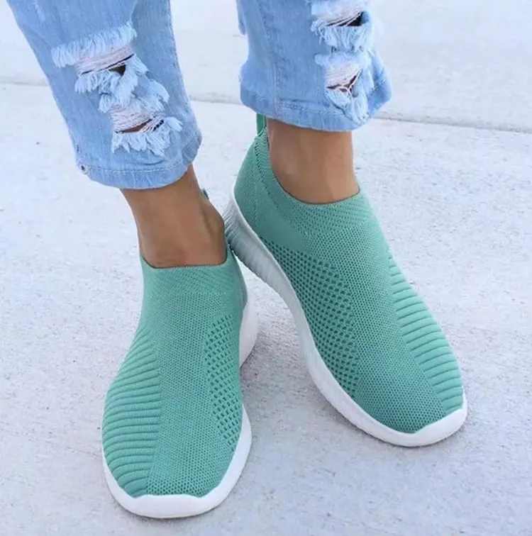 Women Knit Sock Shoe Paris Designer Sneakers Flat Platform Lightweight Trainers High Top Quality Mesh Comfortable Casual Shoes 