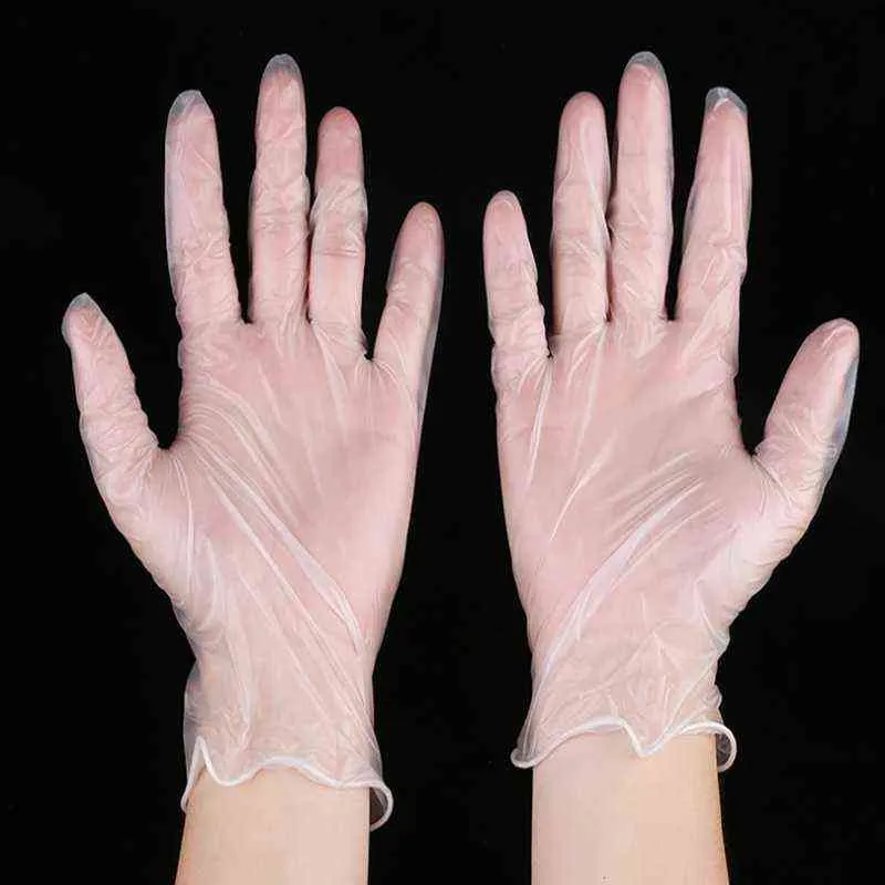 100 sztuk / partia Sprzedaż przezroczyste jednorazowe rękawiczki PCV naczyń kuchenny Gumowy ogród uniwersalny do czyszczenia domu