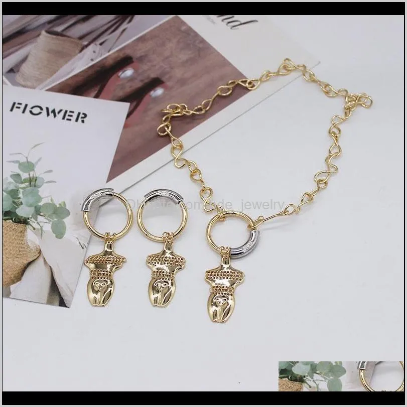 rongho women vintage metal fairy chokers necklaces gold brokeback angel pendant necklace punk jewelry