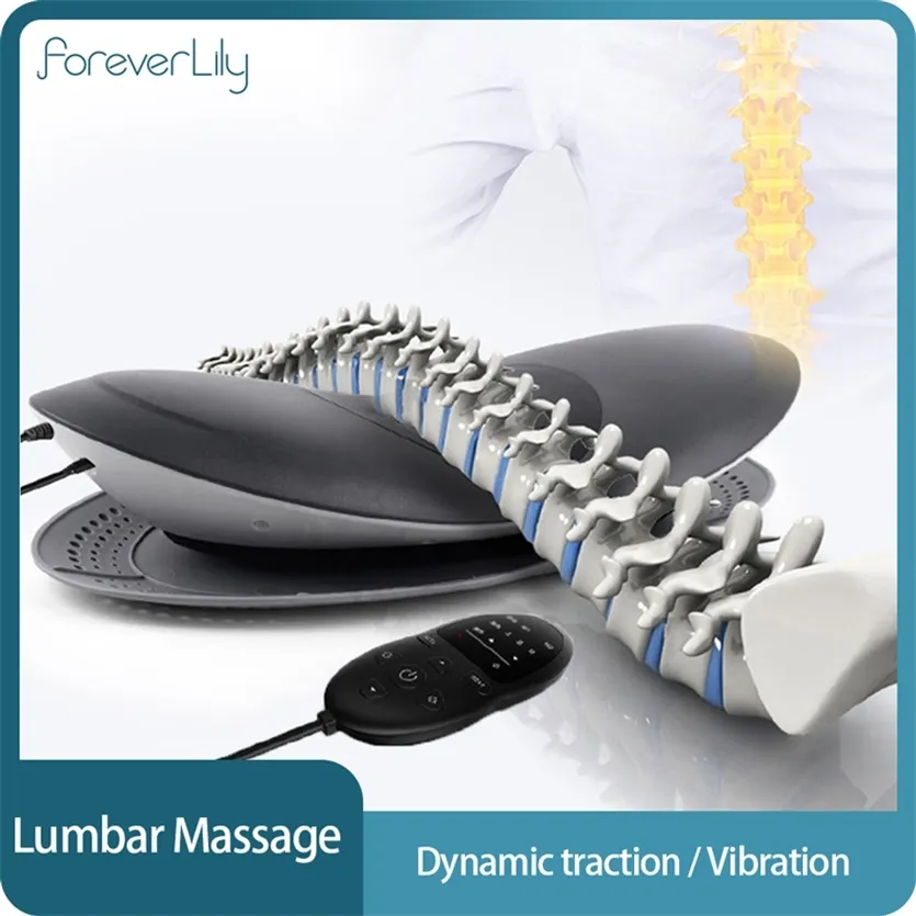 Electric Lumbale Tractie Apparaat Taille Back Relaxation Massager Spine Ondersteuning Vibratie Verlicht Pain Body Fatigue 220208