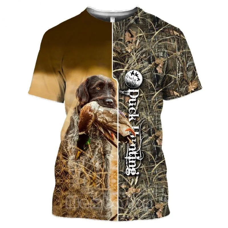 T-shirts hommes t-shirts Top hommes Tshirt Holiday 3D Imprimer Animaux sauvages Mallard T-shirt Femmes O Coula Chroming Château Cacher Chasseur de chasse Cosplay Vêtements