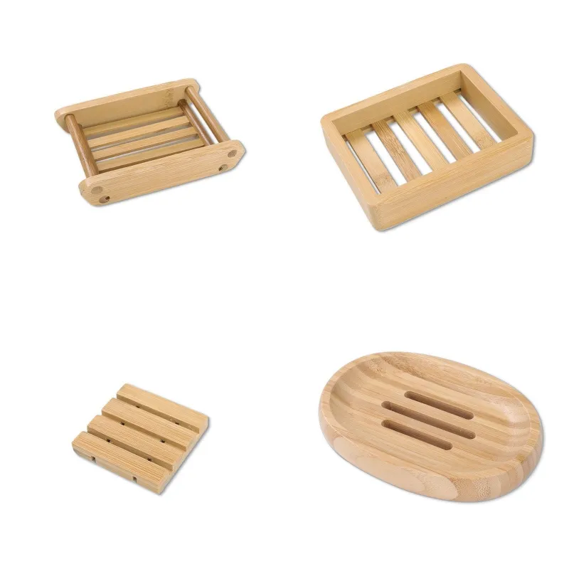 Ellipse Soap Tray Holder Retro Bamboo Natural Draining Home Soaps Dishes Neat Hygiene Supplies For Home Hotel Bathroom 4 7kd Q2