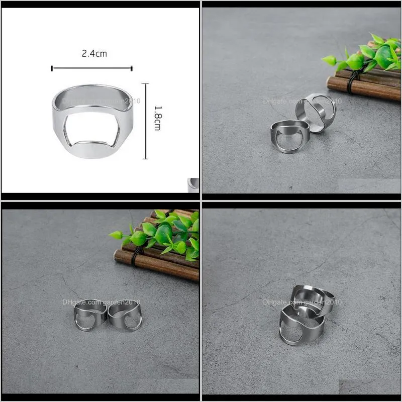 stainless steel bar tool finger ring bottle opener beer bottle favors kitchen bar tools accessories wb3225