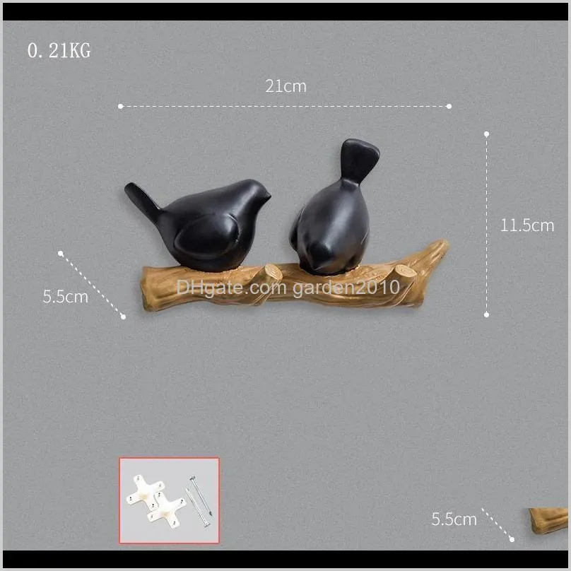 wall home decorations accessories living room hanger resin bird key kitchen coat clothes towel hooks hat handbag holder & rails