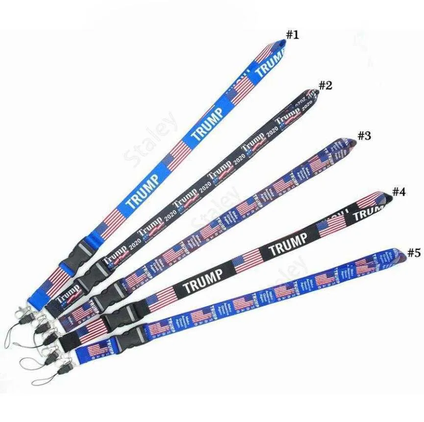 Trump Lanyards Keychain USA Flag Make America Great Again ID Badge Holder Key Ring Straps for Mobile Phone Party Favor DHT32