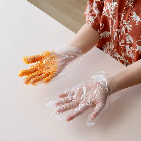 Guanti monouso in pellicola di plastica trasparente ispessita Cucina Sala da pranzo Ufficio Hamburger Guanti per la pulizia dell'insalata